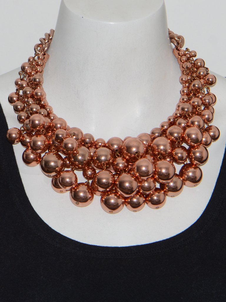Oscar De La Renta Rose Gold-Tone Bold Beaded Collar Necklace